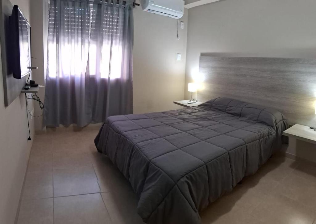 a bedroom with a large bed and a television at Departamento 1 Sarmiento in San Fernando del Valle de Catamarca