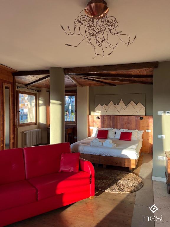 Postel nebo postele na pokoji v ubytování Nest Hotel Sestriere