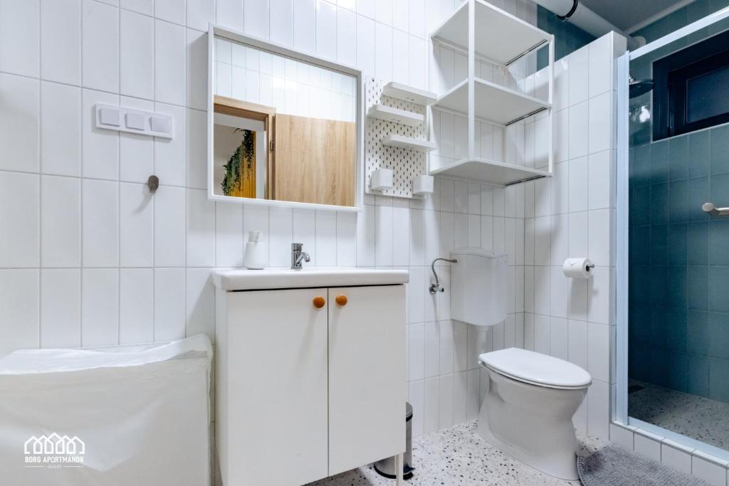 Koupelna v ubytování BORG Apartmanok