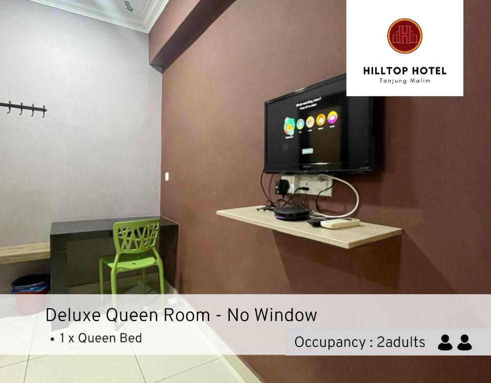 Hilltop Hotel Tanjung Malim - Deluxe Queen - Geen Venster