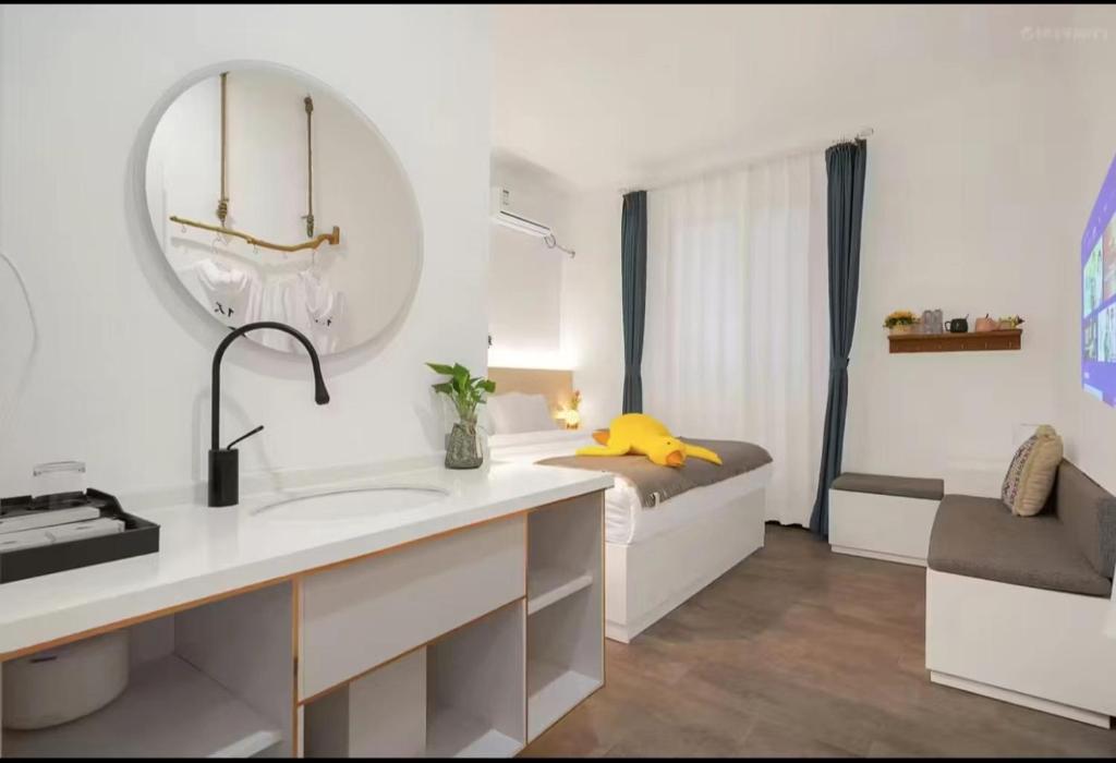 Posezení v ubytování Xiamen Mingshu Shanqiu Homestay