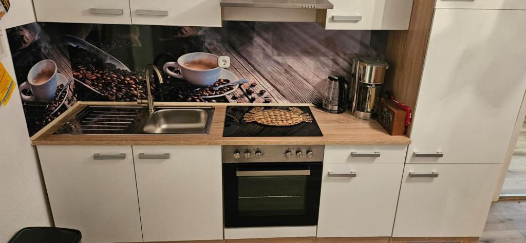 Kuchyň nebo kuchyňský kout v ubytování TOR STAY - Charmante 2 Zimmer Apartment