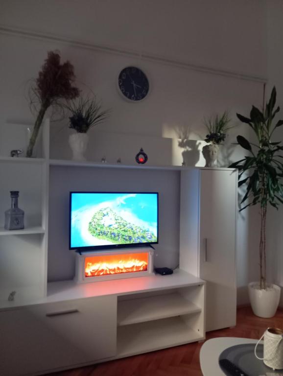 Televiisor ja/või meelelahutuskeskus majutusasutuses Apartman Dionis SM 2