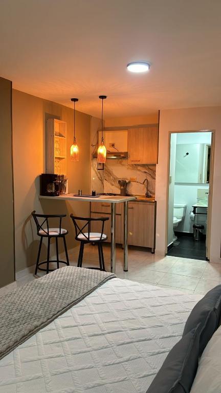 Kuchyň nebo kuchyňský kout v ubytování Provenza Medellin Hotel Boutique