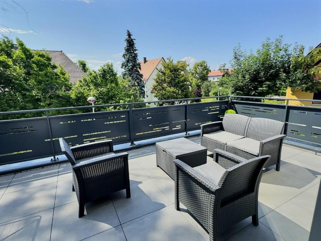 Balkón alebo terasa v ubytovaní Appartement Alsace neuf garage, parking et terrasse