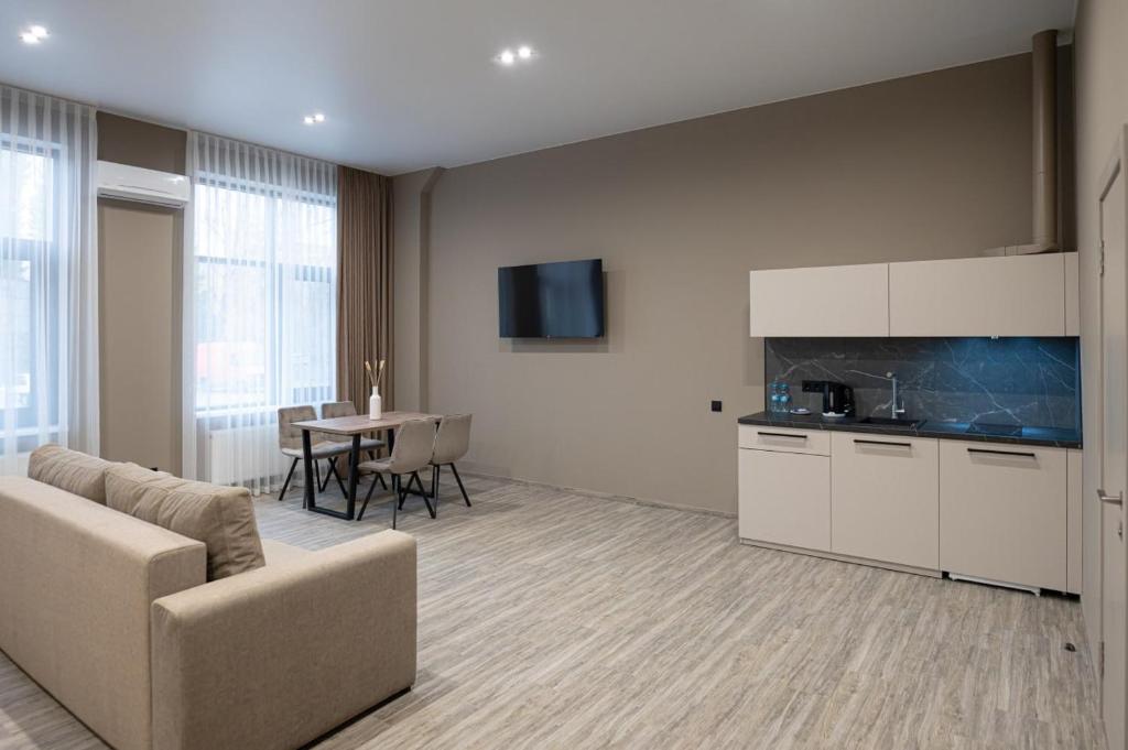 Kuchyň nebo kuchyňský kout v ubytování REST INN apart hotel