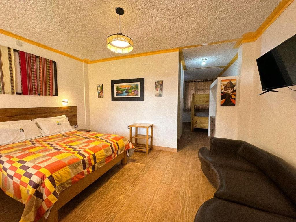 Postel nebo postele na pokoji v ubytování Tambo Lodge Canta