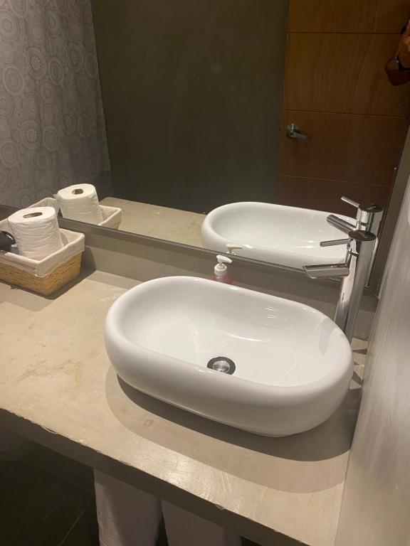 Koupelna v ubytování Hoteles Pueblo de Tierra