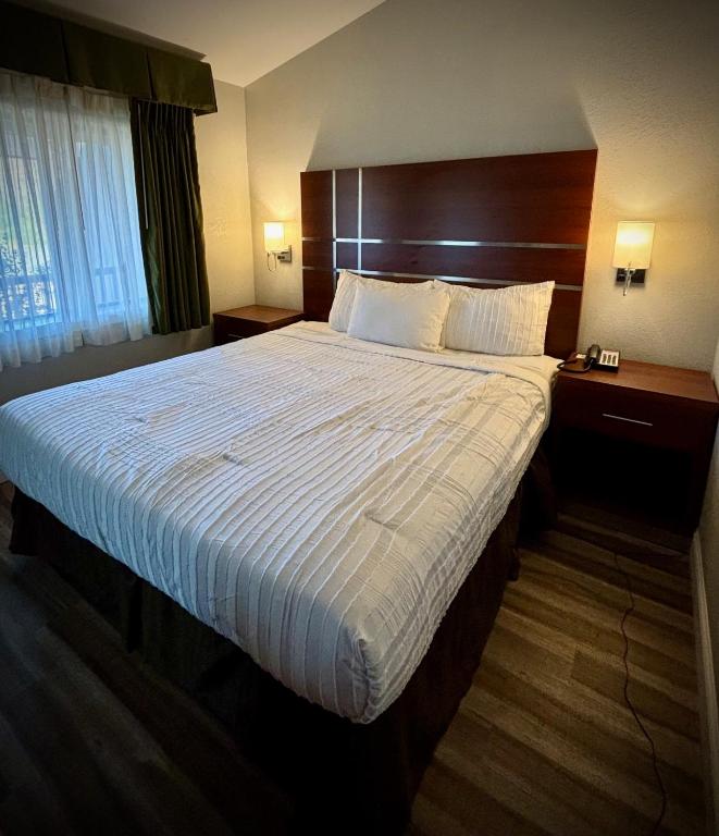 a bedroom with a large bed in a hotel room at Western Holiday Lodge in Three Rivers