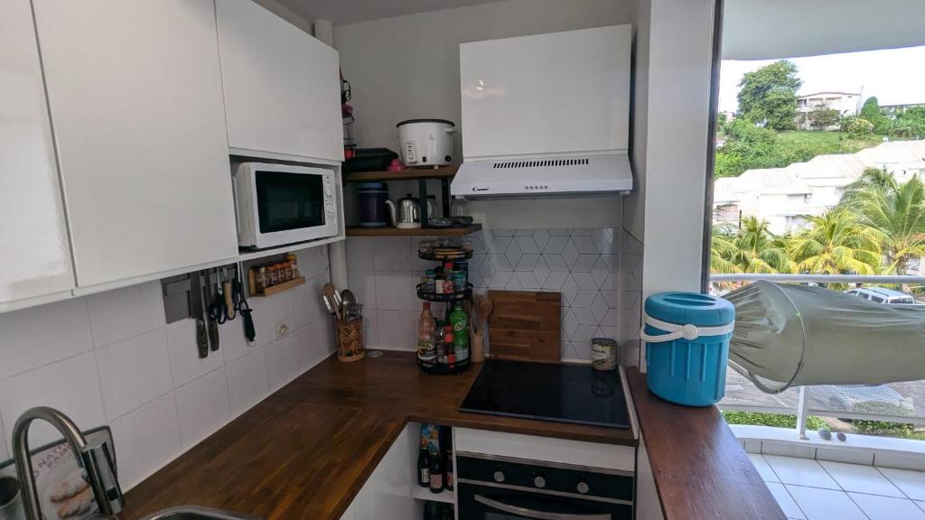 Kuchyň nebo kuchyňský kout v ubytování ALTERA SEA VIEW 2 Chambres