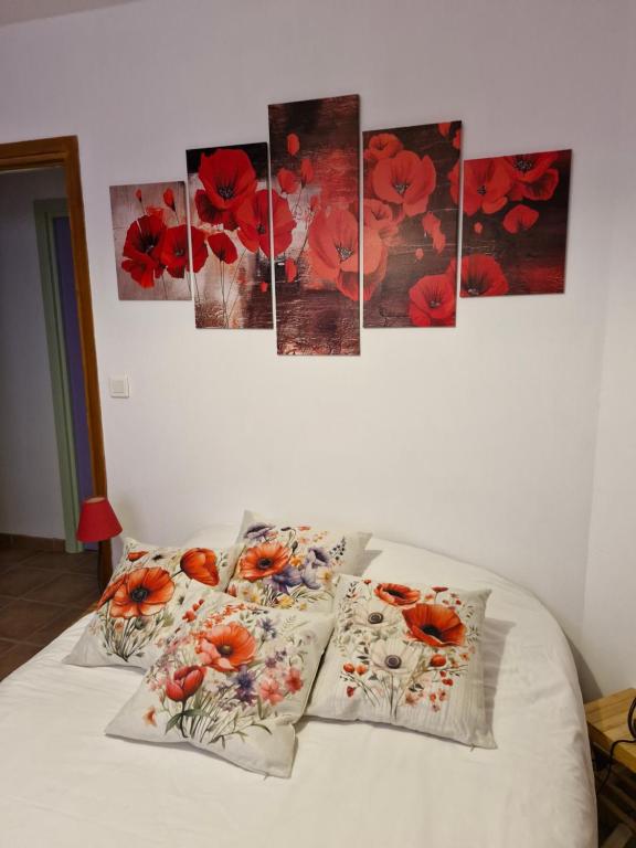 Un ou plusieurs lits dans un hébergement de l'établissement Chambres d'hôtes à Pêtre