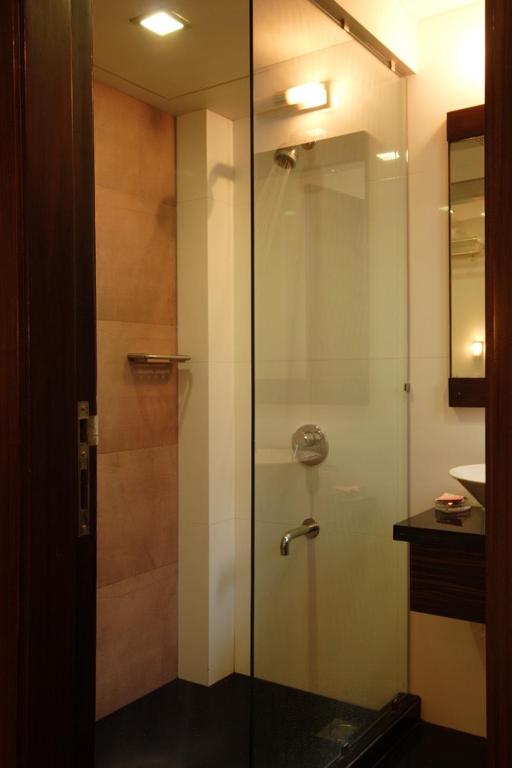 Koupelna v ubytování Hotel Amigo