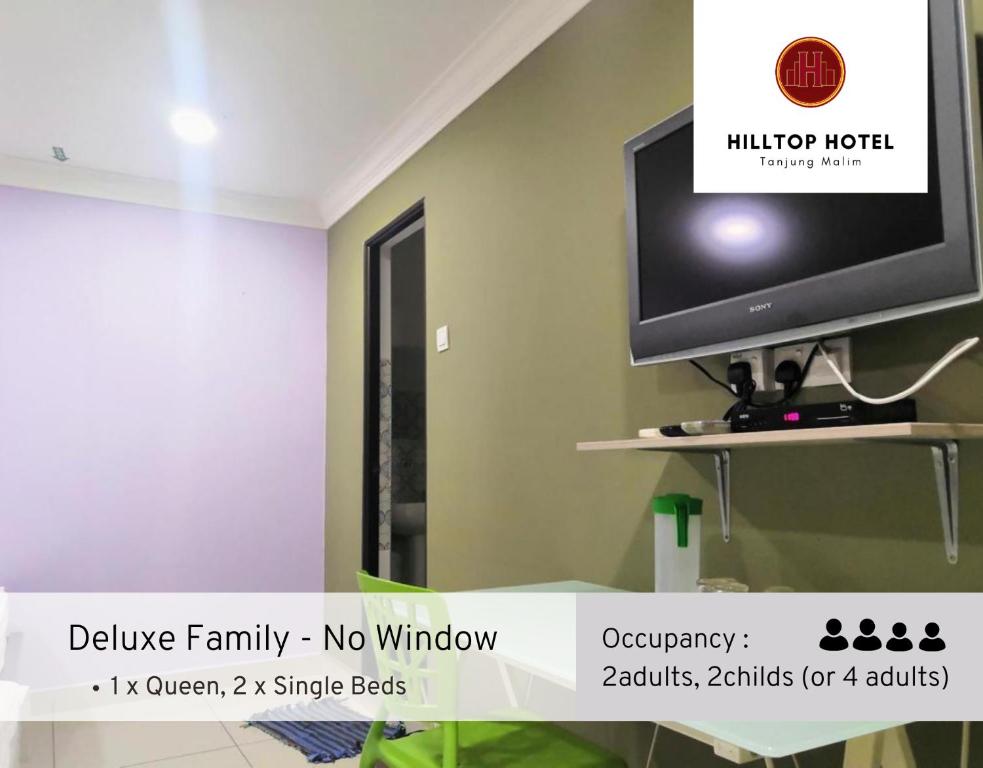 Hilltop Hotel Tanjung Malim - Deluxe Familie - Geen Venster