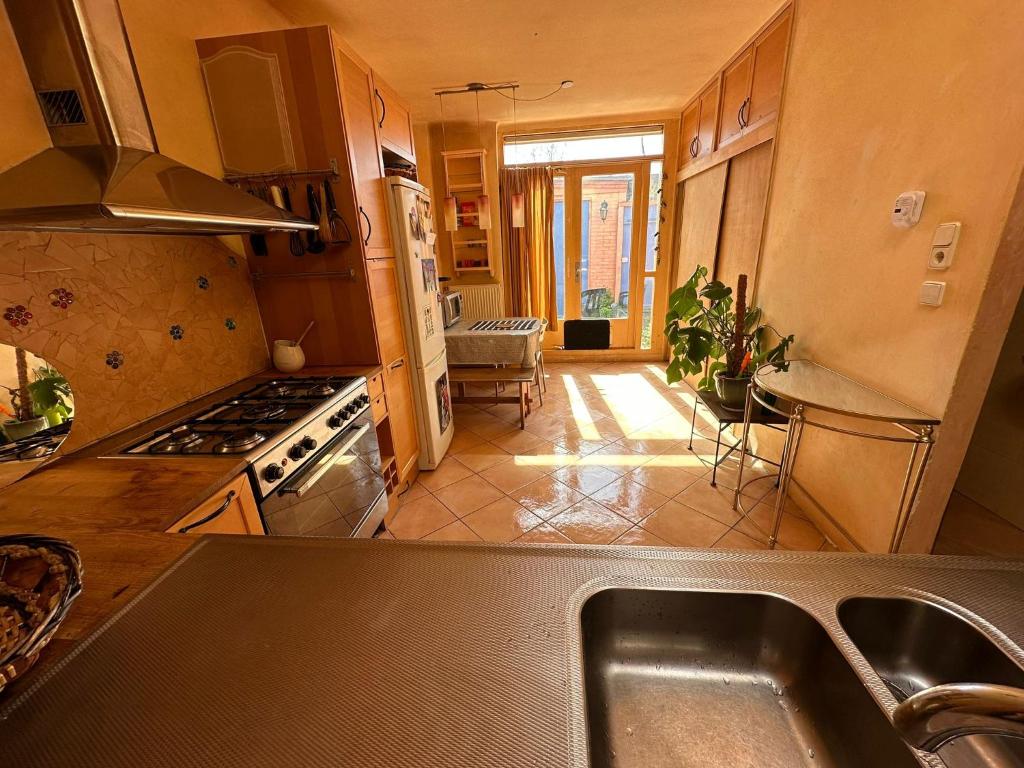 Kuchyň nebo kuchyňský kout v ubytování Terraced double bed room