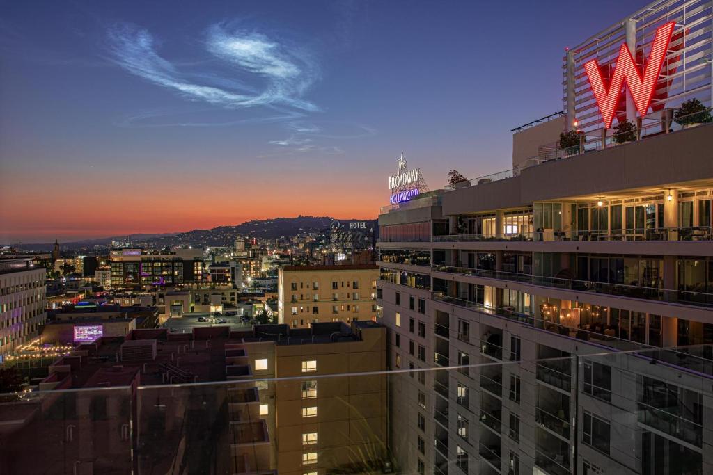 a view of the city at night at W Hollywood in Los Angeles
