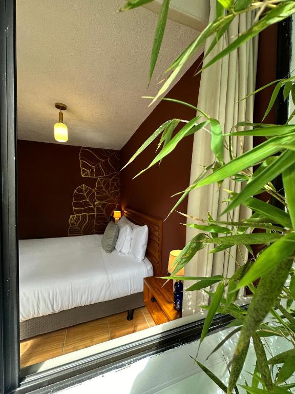 Postel nebo postele na pokoji v ubytování Hotel Agave Baños