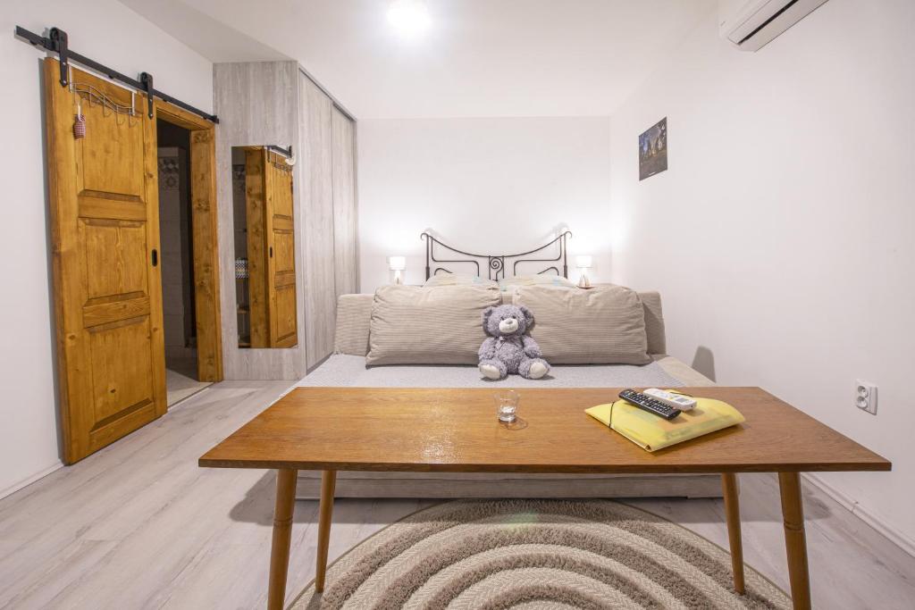 Postel nebo postele na pokoji v ubytování Apartmány Uprostřed zeleně