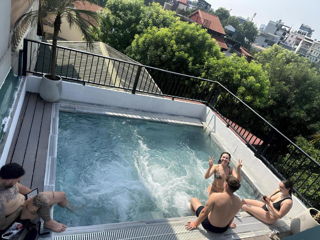 Swimming pools in many of Hanoi Hostel upper floors