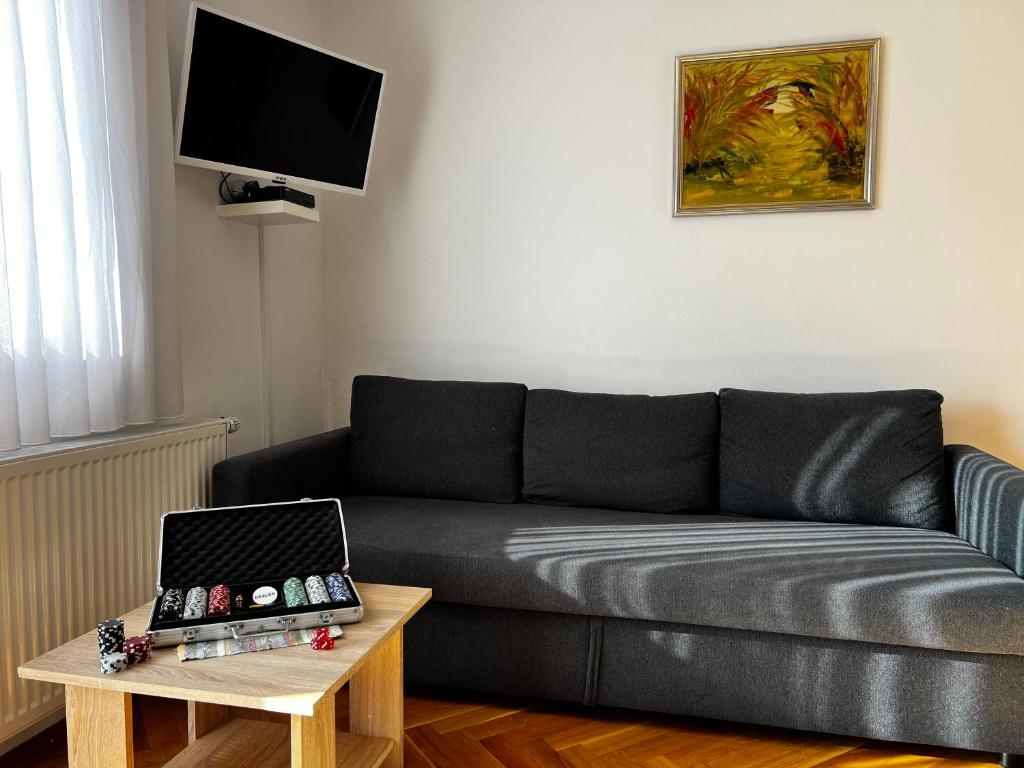 Posezení v ubytování Apartment Satori