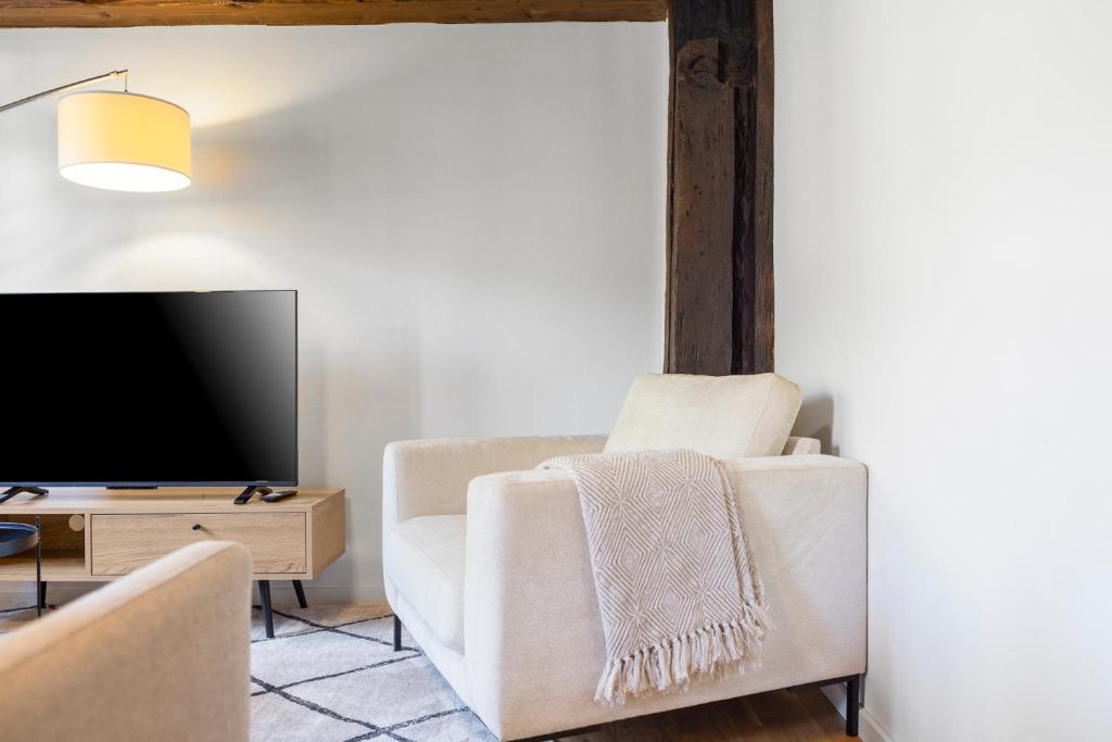 TV a/nebo společenská místnost v ubytování ARISER - Zug Old Town Suites