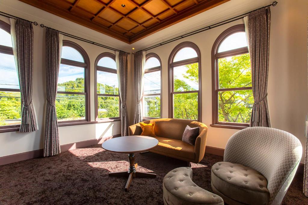 Posezení v ubytování Hotel Utano Kyoto Besho