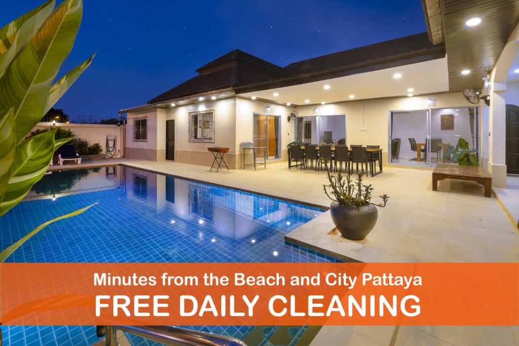 Πισίνα στο ή κοντά στο Villa Bos 5 minutes to the Beach in Jomtien
