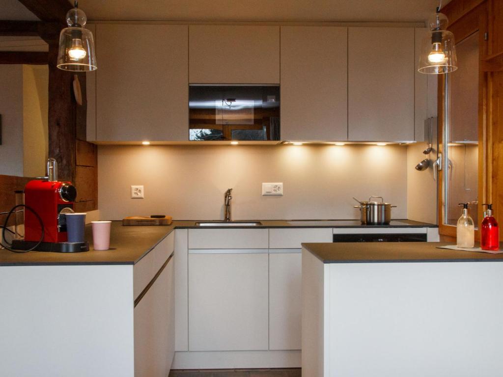 Kuchyň nebo kuchyňský kout v ubytování Chalet Les Etoiles by Interhome