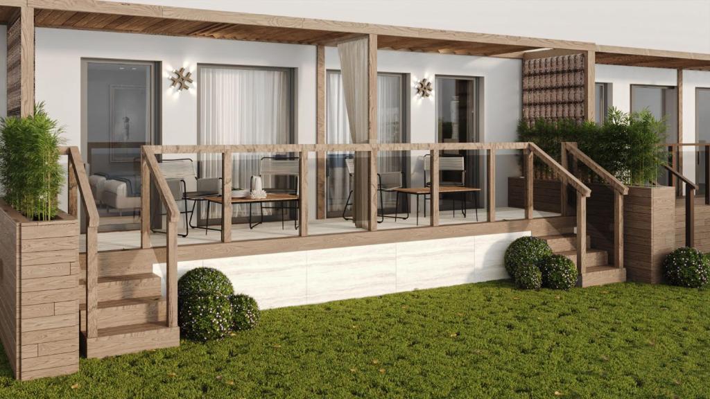 a rendering of a house with a deck at Ducale Lara - Ultra All Inclusive in Lara