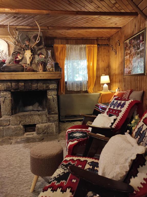 Khu vực ghế ngồi tại Drvenica Cabin