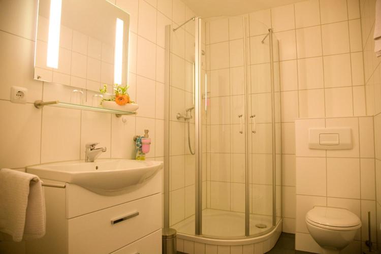 Koupelna v ubytování Gasthaus Merkel Hotel