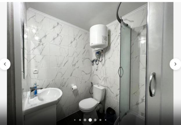 Koupelna v ubytování Apartment in Zentrum Skandi