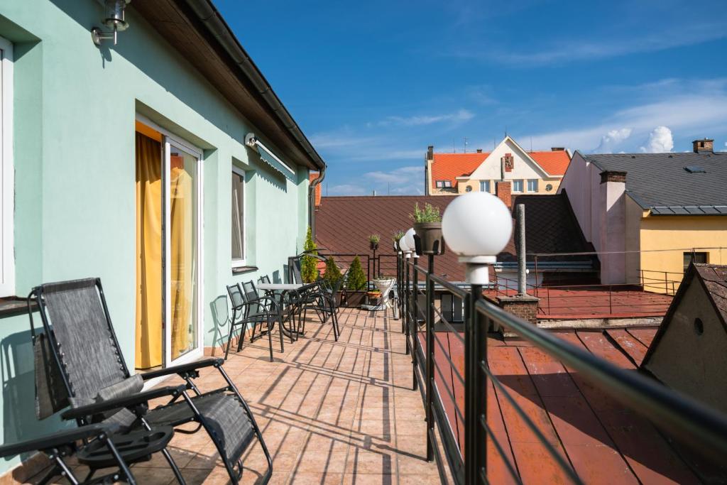 Balkón nebo terasa v ubytování Penzion Bene
