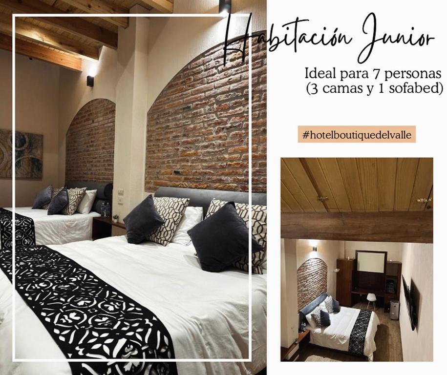 Postel nebo postele na pokoji v ubytování Hotel Del Valle