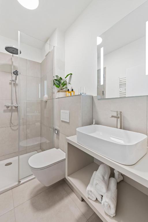 Koupelna v ubytování VIVE Hotel & Restaurant Vienna