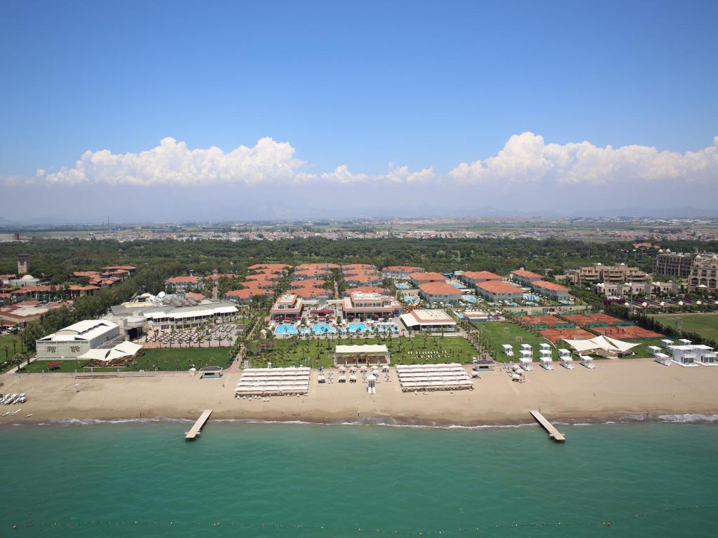an aerial view of a beach with a resort at Gural Premier Belek in Belek