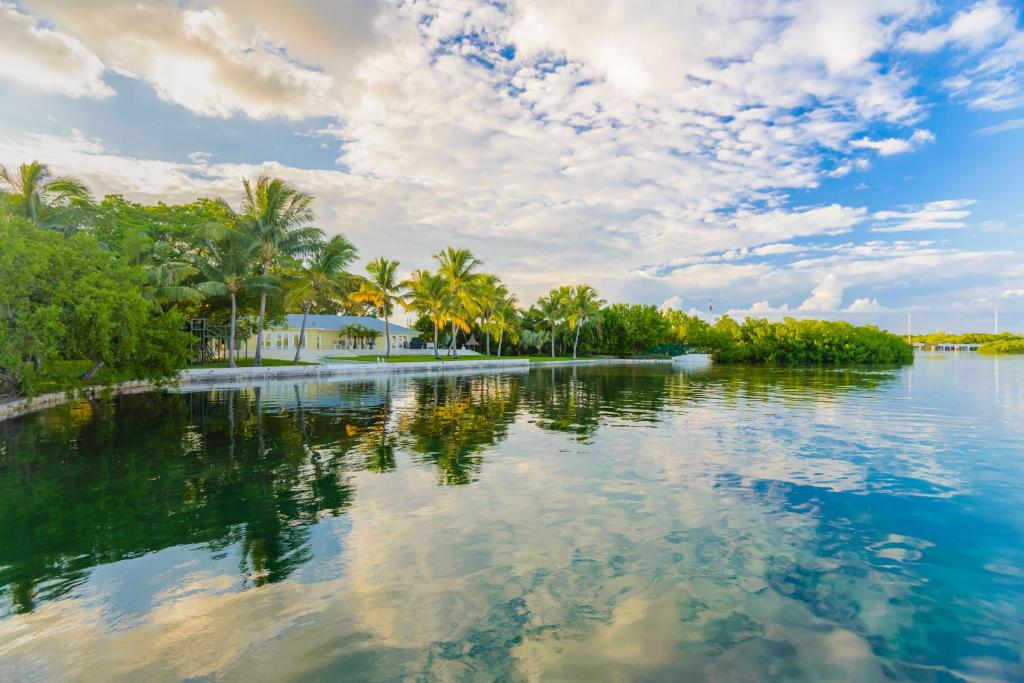 an island in the water with palm trees at Coconut Mallory Resort and Marina in Key West