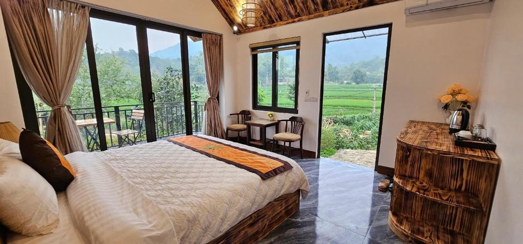 Postel nebo postele na pokoji v ubytování Mường Dy Retreat Ba Vì