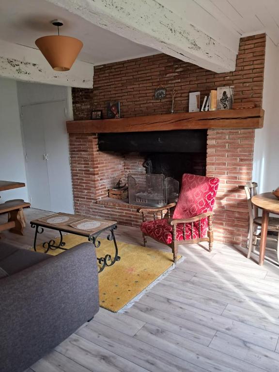 Posezení v ubytování maison campagne jardin