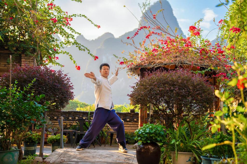 Zahrada ubytování Leisure Courtyard Hotel Yangshuo-Free shuttle bus to Yangshuo station stay 2 nights One Way