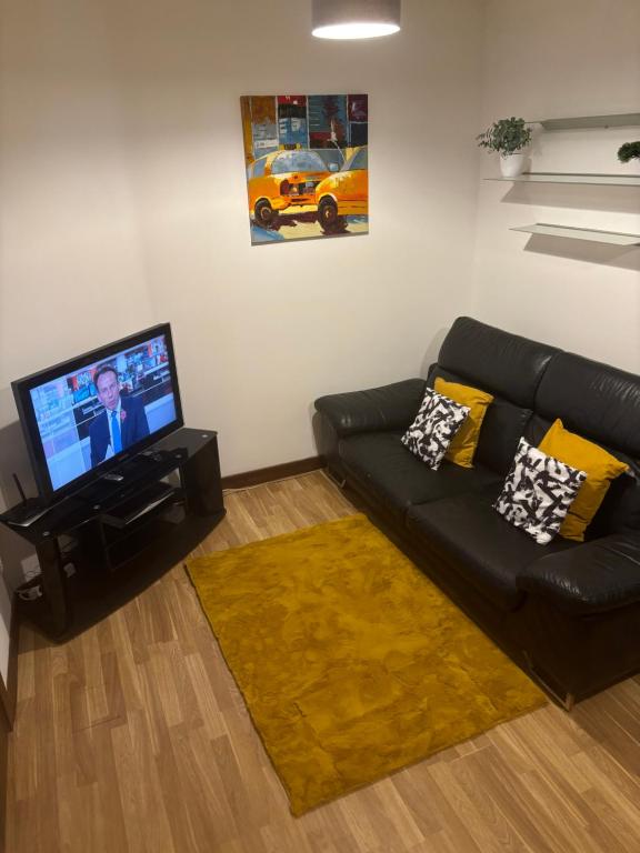 TV a/nebo společenská místnost v ubytování The garden flat