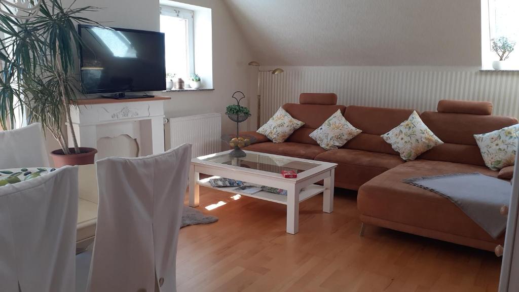Posezení v ubytování Ferienwohnung zur Himmelsscheibe