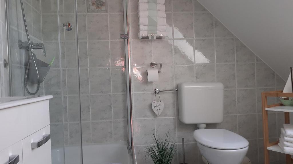 Koupelna v ubytování Ferienwohnung zur Himmelsscheibe