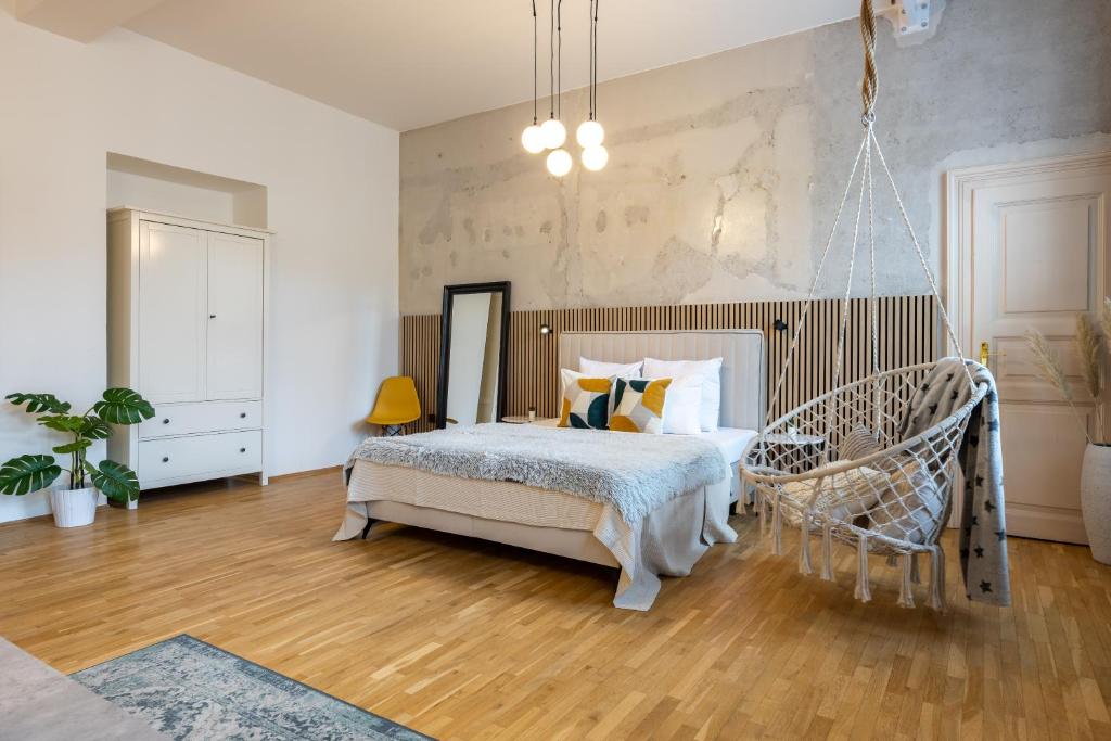 Postel nebo postele na pokoji v ubytování Apartment Ruska