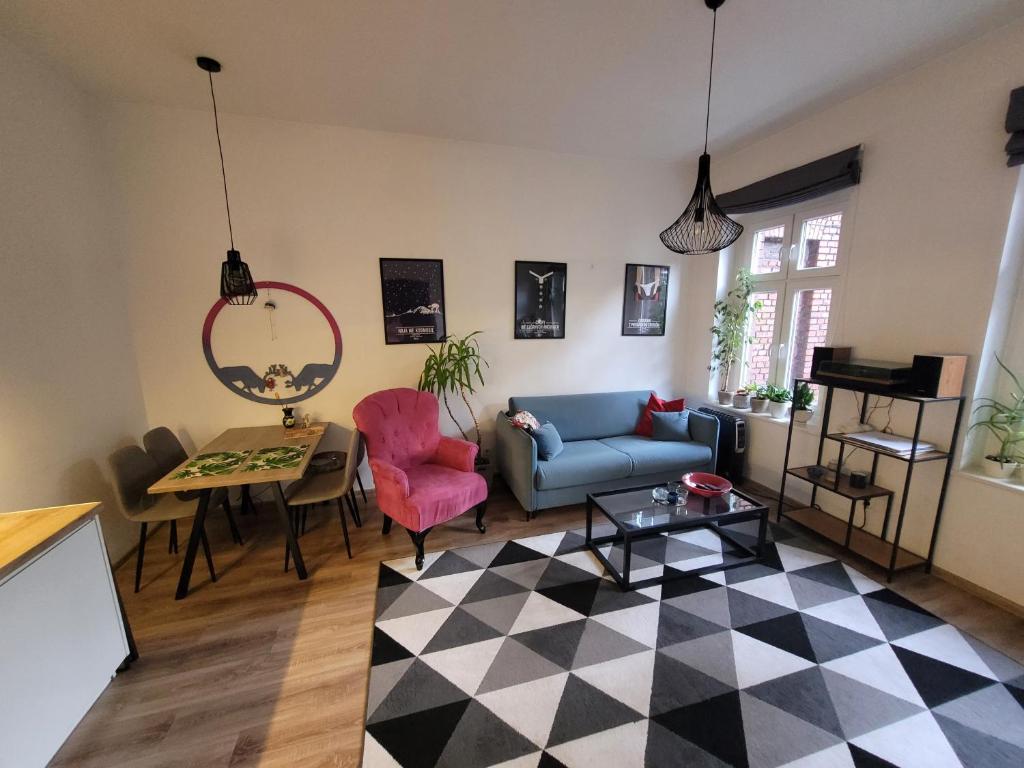 Posezení v ubytování Ajncla na Bogucicach