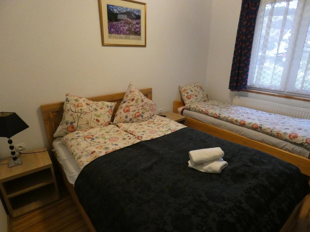 Postel nebo postele na pokoji v ubytování Pokoje u Waligóry Jaworki