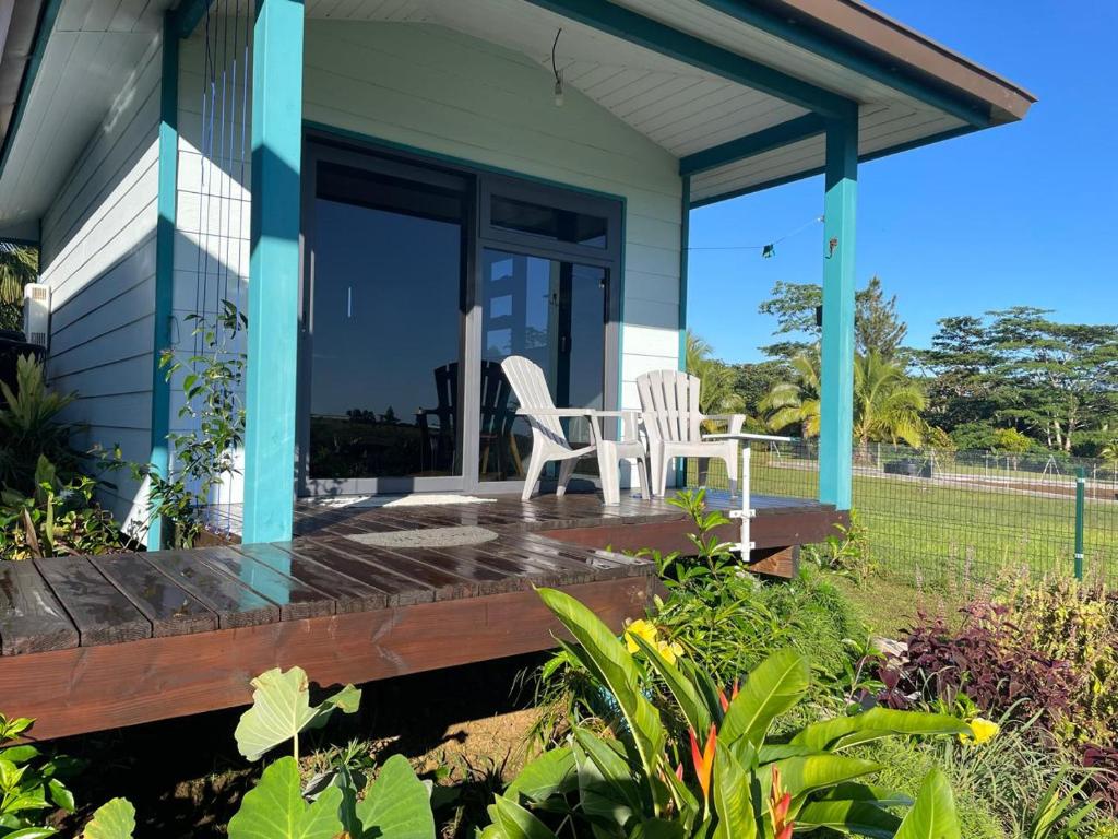 Een tuin van Bungalow Tiny House Puunui