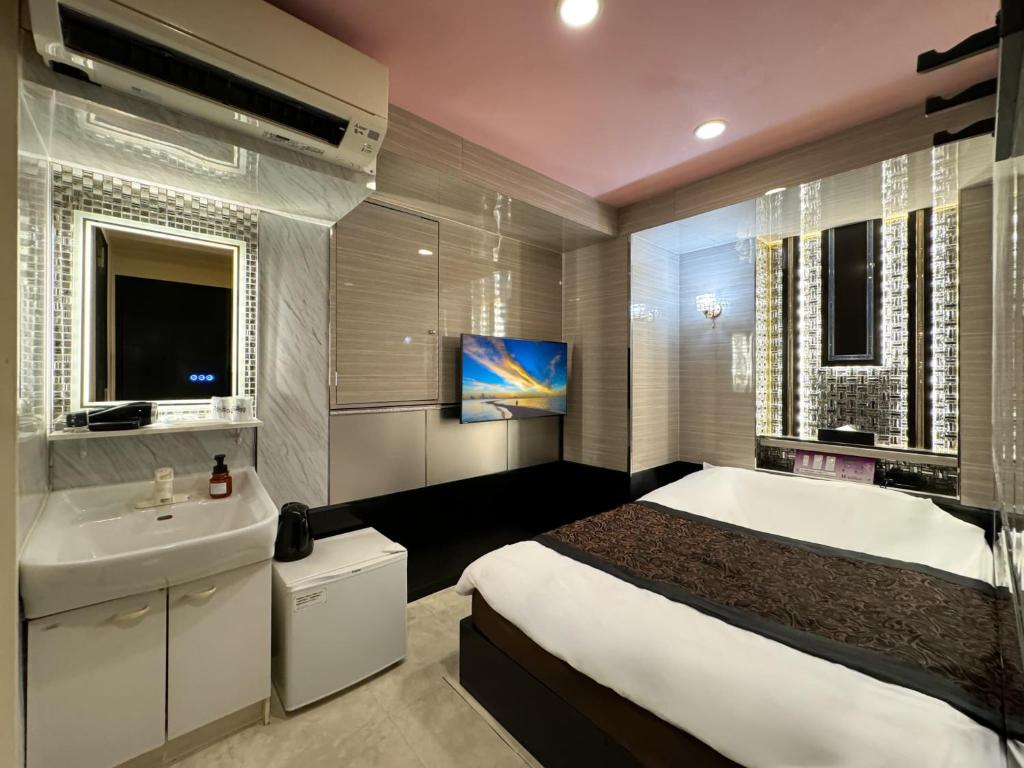 TV a/nebo společenská místnost v ubytování Hotel Amethyst