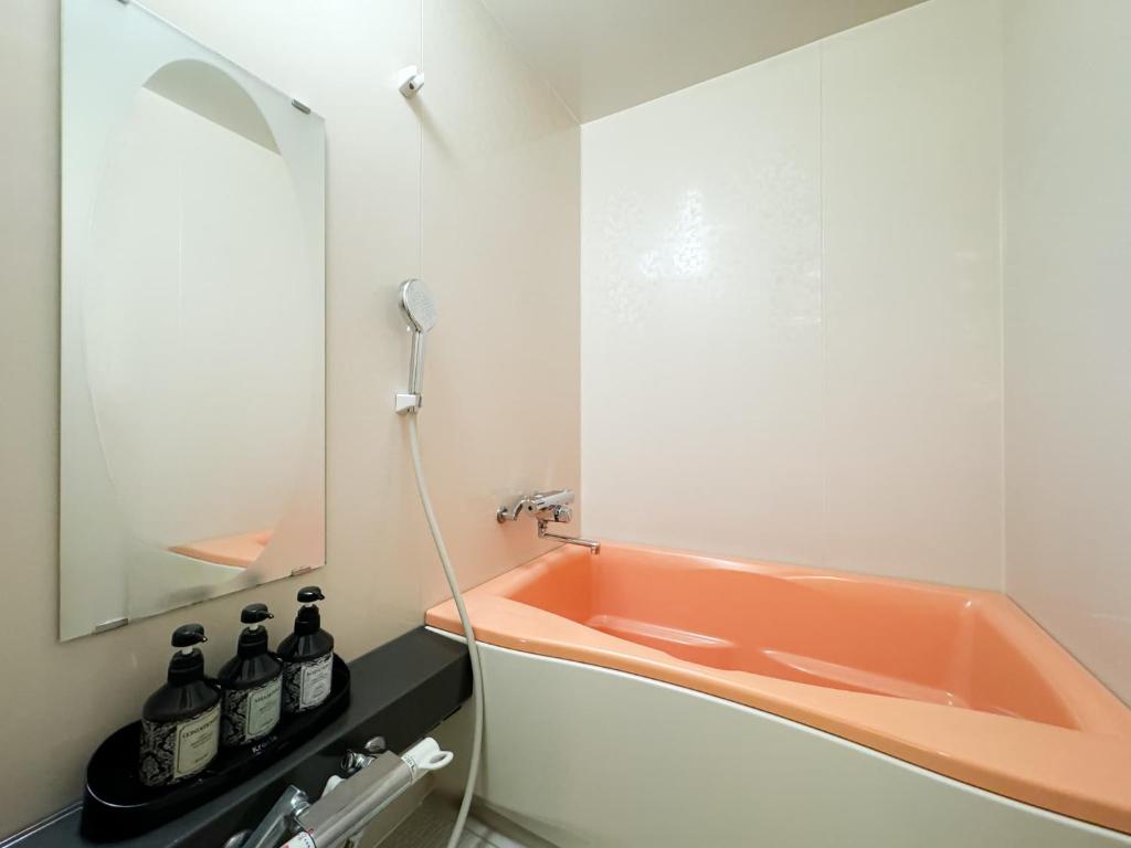 Koupelna v ubytování Hotel Amethyst