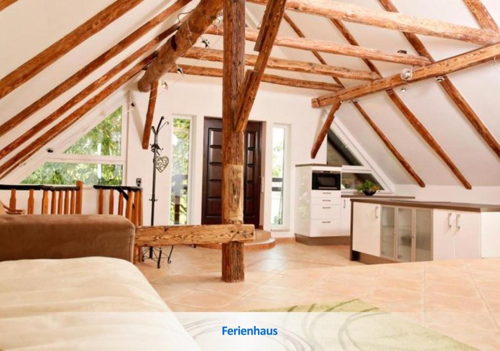 A kitchen or kitchenette at Urlaubsapartment am Silbersee