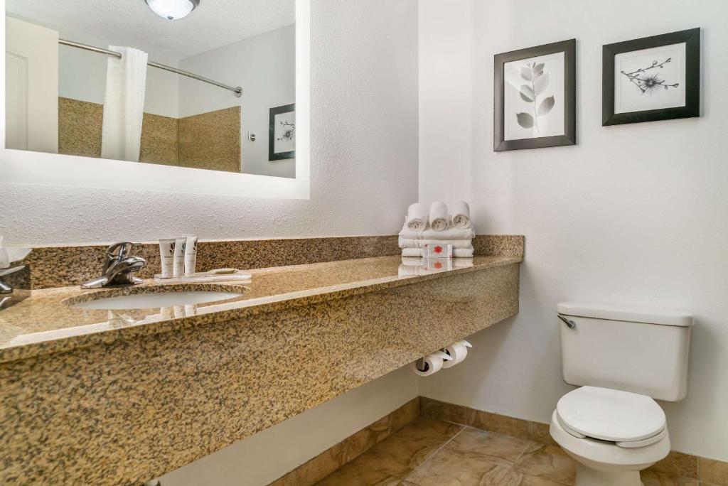 a bathroom with a sink and a toilet at Country Inn & Suites by Radisson, Rossford - Toledo South in Rossford